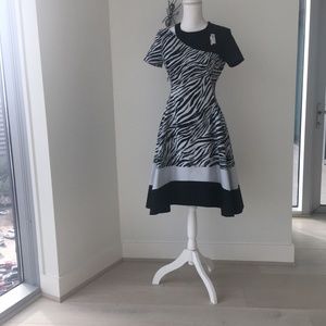 DKNY LUXURY ZEBRA COLLECTION A-LINE PARTY DRESS 2